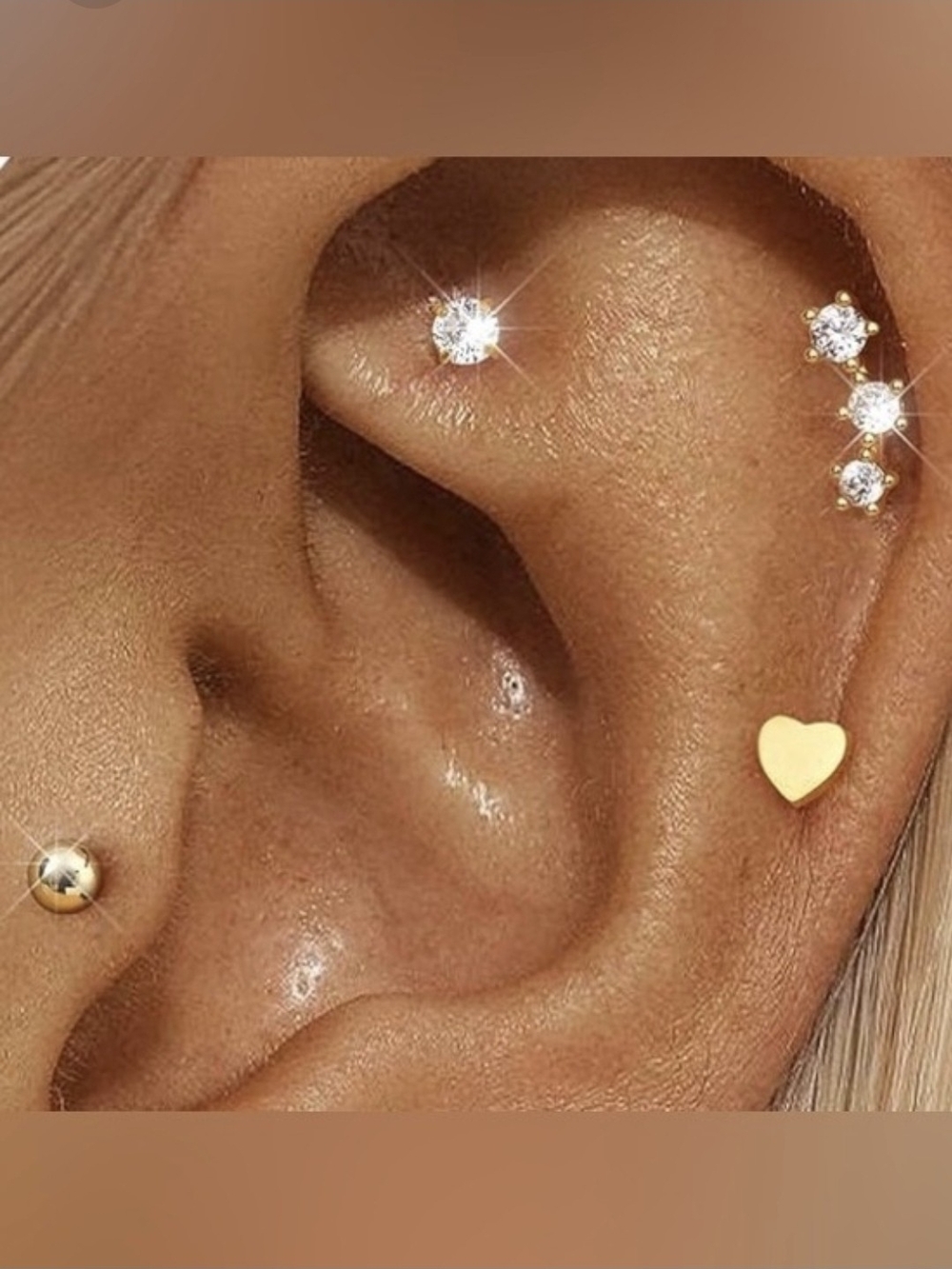 ✨️ 14K Gold Plated Hypoallergenic Flat Back Stud Earrings Set, 0.8mm